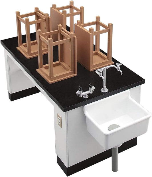 Hasegawa FA04 1/12 Figure Accessory Series, Science Room Desk and Chair, Plastic Model