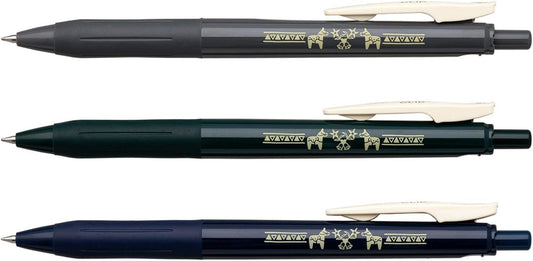 ZEBRA JJ15-3C-VI-B Sarasa Clip, Vintage Color, 0.02 inches (0.5 mm), Darana Horse Pattern, Set of 3