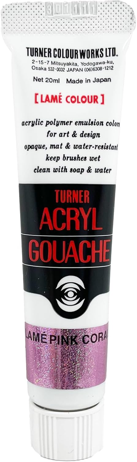 Turner Colour Works Acryl Gouache Artist Acrylic Paint - Single 20 ml Tube - Lam Pink Coral