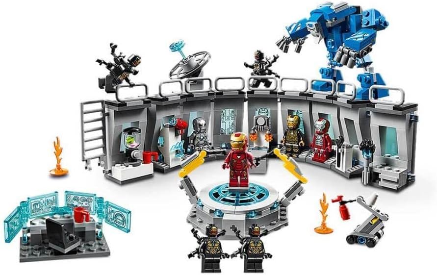 LEGO 76125 Super Heroes Marvel Avengers Iron Man Hall of Armor, Modular Lab with 6 Marvel Universe Minifigures, Playset