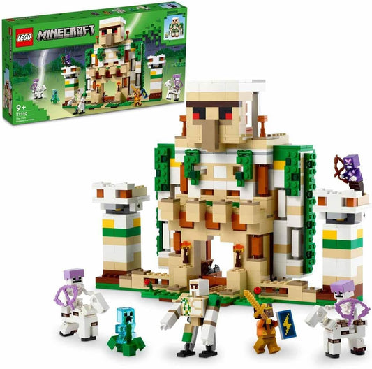Lego 21250 Minecraft The Iron Golem Fortress, Buildable Castle Toy, Convertible into a Large Figure, with 7 Figures Including Crystal Knight, Skeleton Rider and A Loaded Creeper