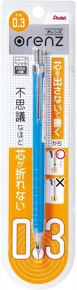 Pentel Mechanical Pencil Orenz 0.3mm, Sky Blue Body (XPP503-S)