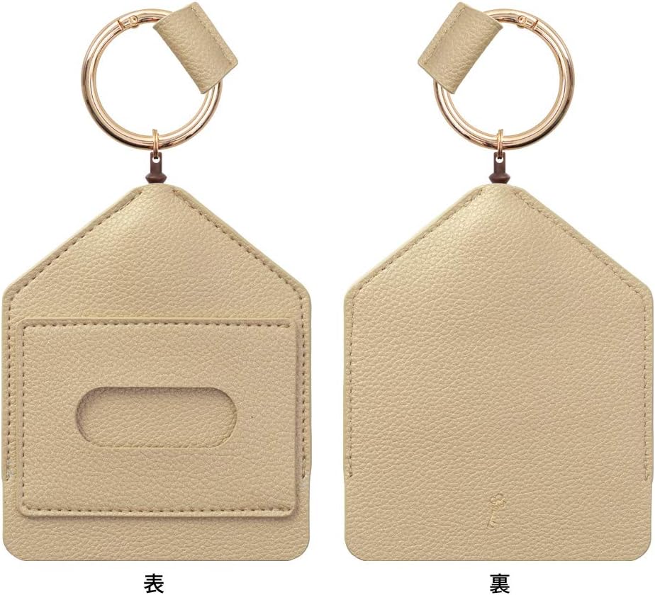 DESIGNPHIL 57462006 MIDORI Pass Case, Key & Pass Case, 2-Way Reel Included, Gold