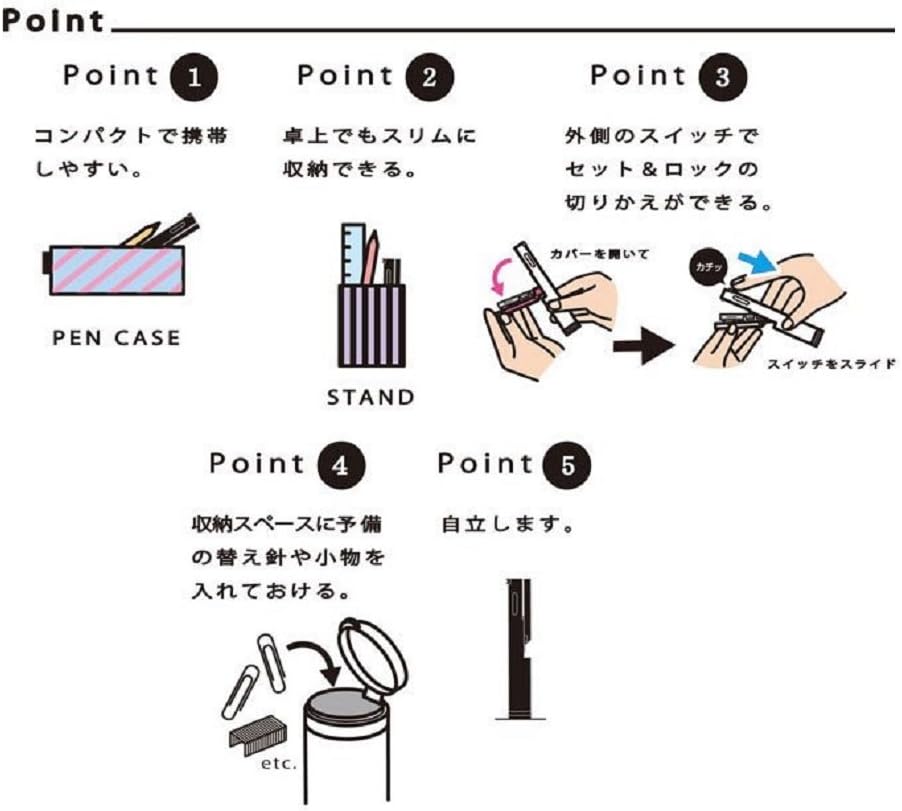 Sun-Star Pen Type Stapler Stickyle, Black (S4763211)