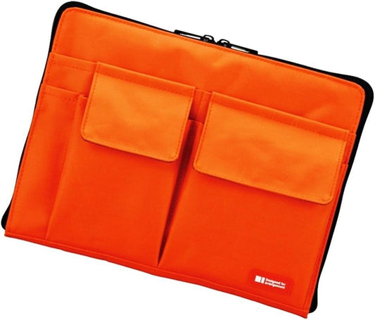 LIHIT LAB Laptop Sleeve With Storage Pockets (Bag-in-Bag), 7.1 x 9.8 Inches, Orange (A7553-4)