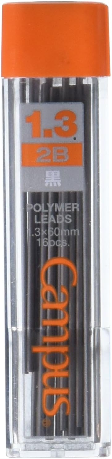 KOKUYO Campus Mechanical Pencil Lead, 1.3mm, 2B (PSR-C2B13N)
