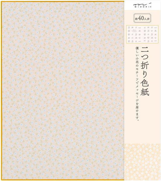 Designphil Floral Print Bi-Fold Shikishi, Pink, 272242 mm, 1 Sheet