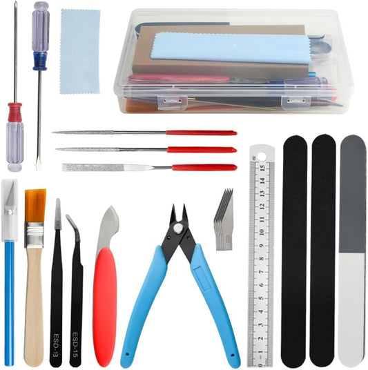 WMYCONGCONG 17 PCS Model Tool Kits Model Basic Tools Hobby Building Craft Set for Gundam Basic Model Building Repairing and Fixing