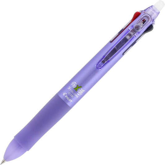 PILOT FriXion 3 038, 3 Color Ballpoint Pen, 0.38mm, Lavender Body (4902505501586)
