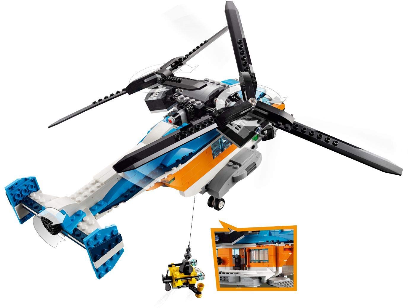 LEGO® -Creator The Double Propeller Helicopter 9 Years and Above, Creation Set, 569 Pieces 31096