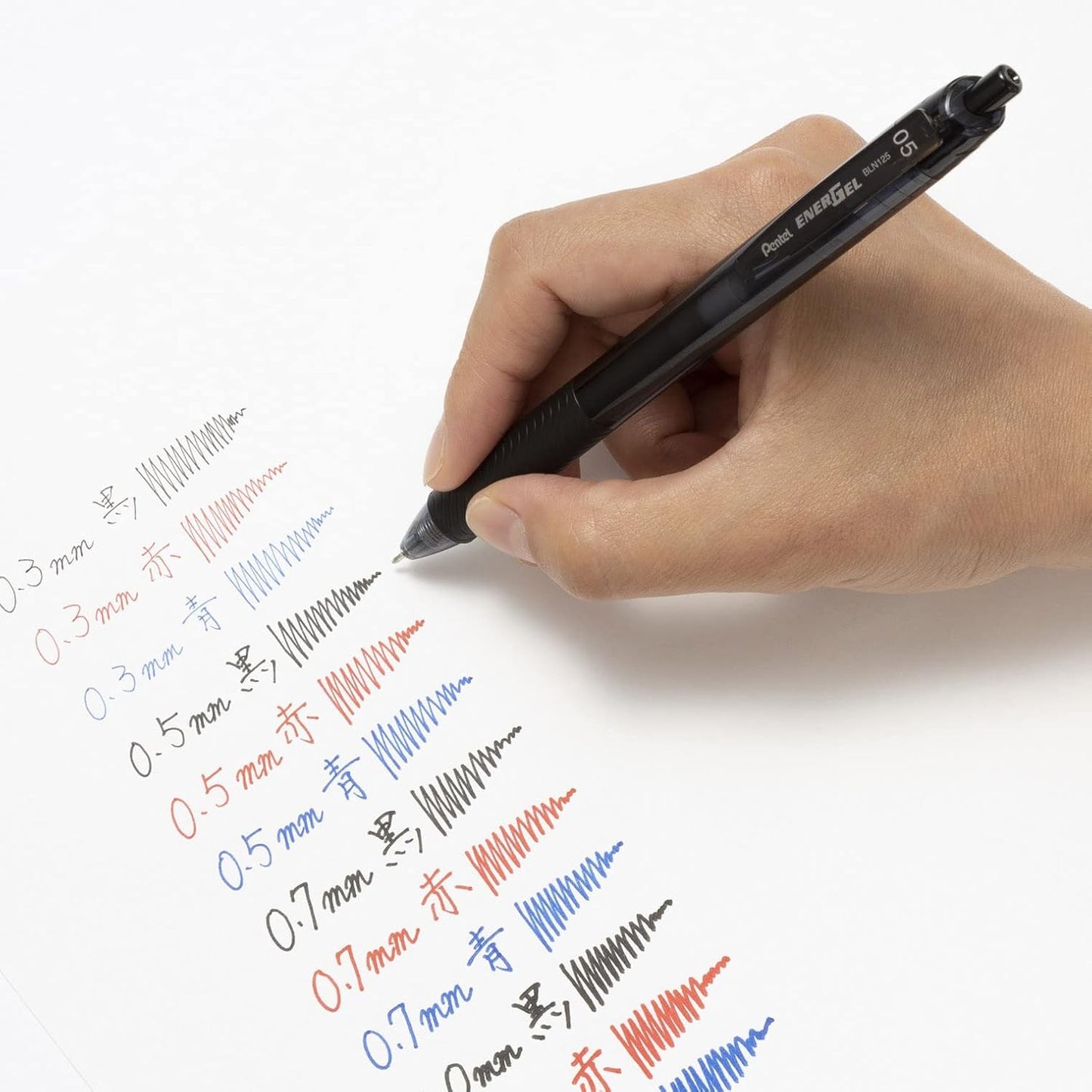 Pentel XBLN125-A EnerGel Ink Ballpoint Pen, S, 0.02 inches (0.5 mm), Black, 5 Pieces