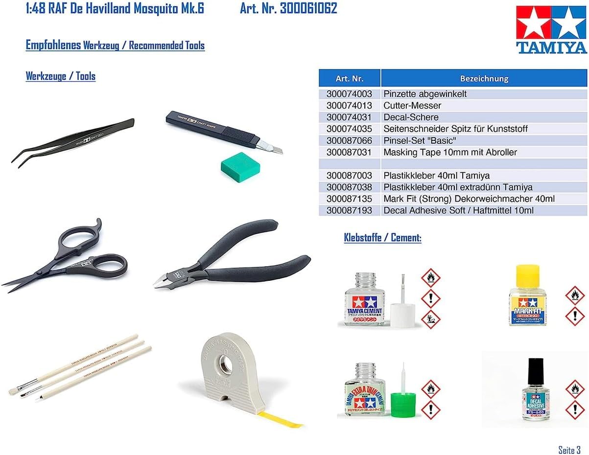 Tamiya Mosquito FB Mk.VI/NF Mk.II 1/72 Scale WWII Aircraft Model Kit