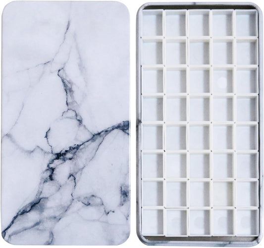 FCLUB Empty Watercolor Palette with Half Pans, 3M Strong Adhesive Backing Magnets Paint Palette, Paint Tray Palettes Paint Holder