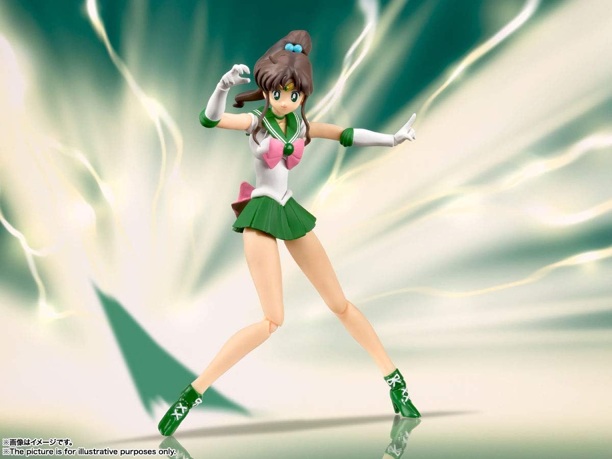 BANDAI Spirits S.H. Figuarts Sailor Moon Sailor Jupiter Animation Color Edition (Resale Version), Approx. 5.9 inches (150 mm), PVC & ABS, Pre-Painted Action Figure