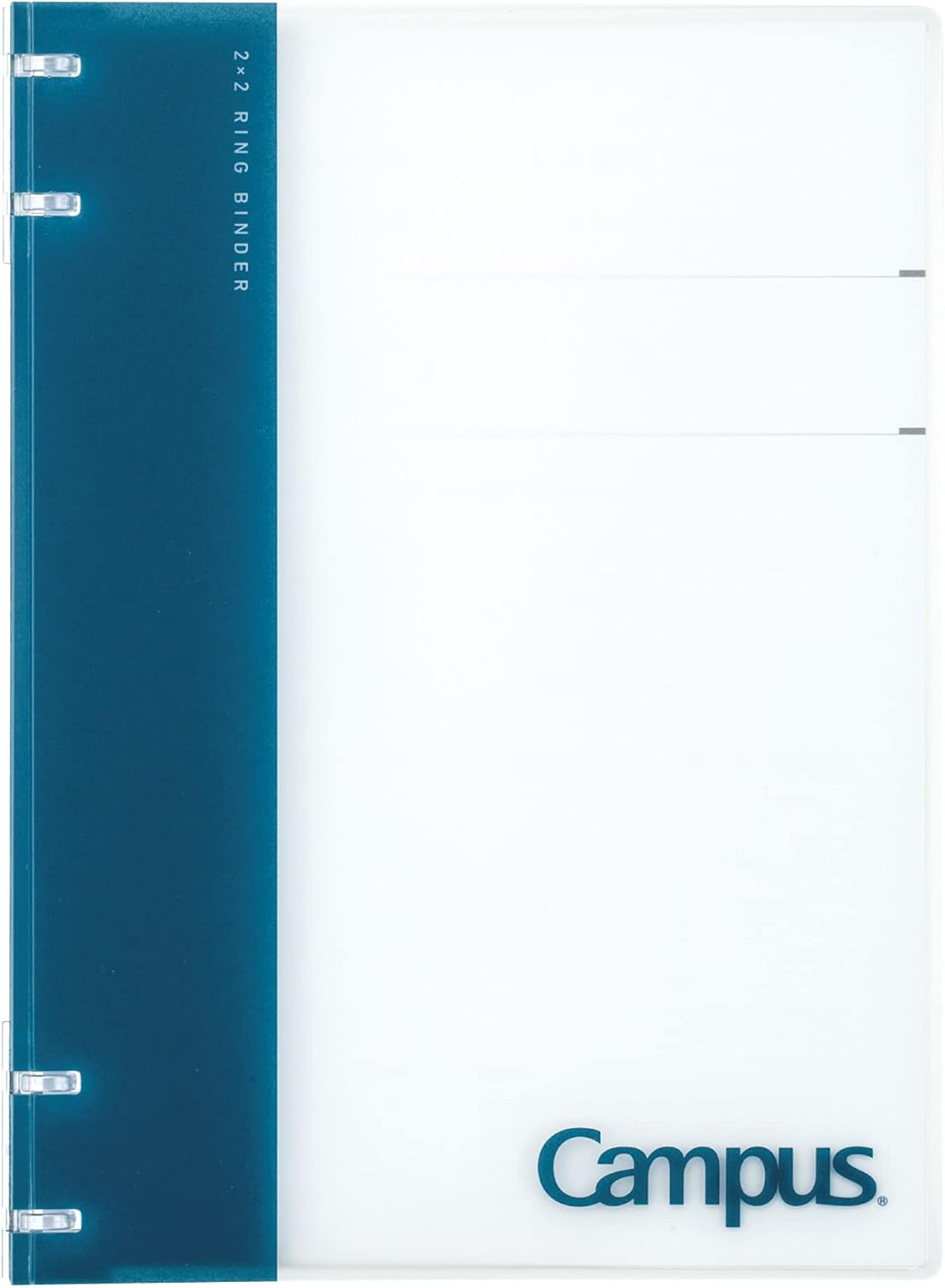 Kokuyo Campus Refillable Notebook, B5 2x2 Slim Ring Binder Notebook with Customizable Title Page, 40 Sheets Capacity. Suitable for 26 Holes Loose Leaf Paper, Navy (RU-NP704DB)