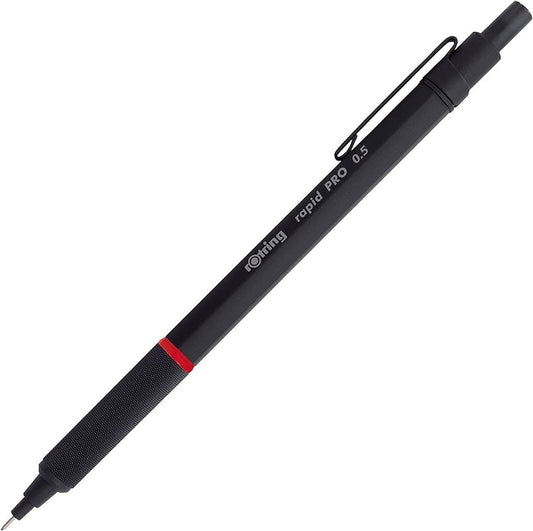 rOtring Rapid Pro Mechanical Pencil, 0.5 mm, Matte Black Finish, Precision Writing and Sketching Instrument with Comfortable Grip