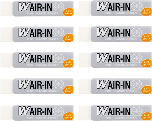 Plus ER-060WN 36-938 Double Air Erasers, More Anshin, White, 0.6 oz (16 g), 10 Pieces