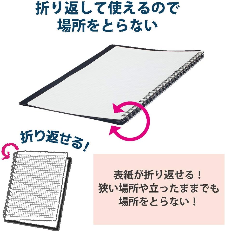KOKUYO Campus Smart Ring Binder Notebooks, B5, 25 Capacity, 26 Rings, Black, Japan Import (RU-SP701D)