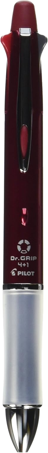 PILOT Mult Function Pen Dr. Grip 4+1, 0.7mm Acro Ink Ballpoint Pen, 0.5mm Mechanical Pencil, Bordeaux (BKHDF1SF-BO)