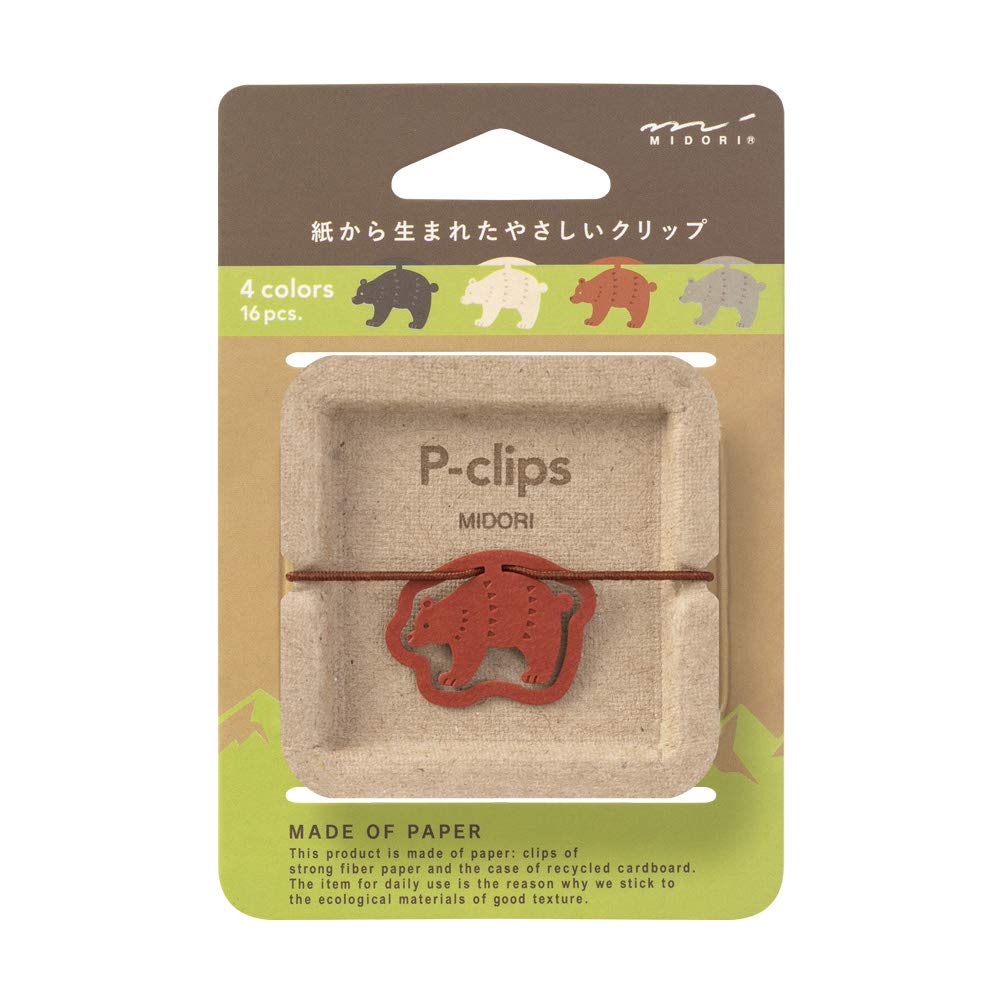 Midori 43400006 Clip Peacock Clip Bear Pattern