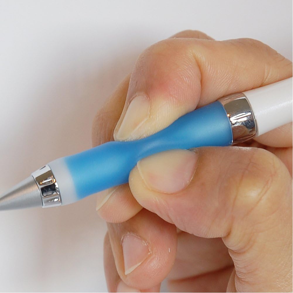 Uni Mechanical Pencil, Slim Model with Alpha Gel Grip, 0.3mm, White & Blue (M3807GG1PW.33)