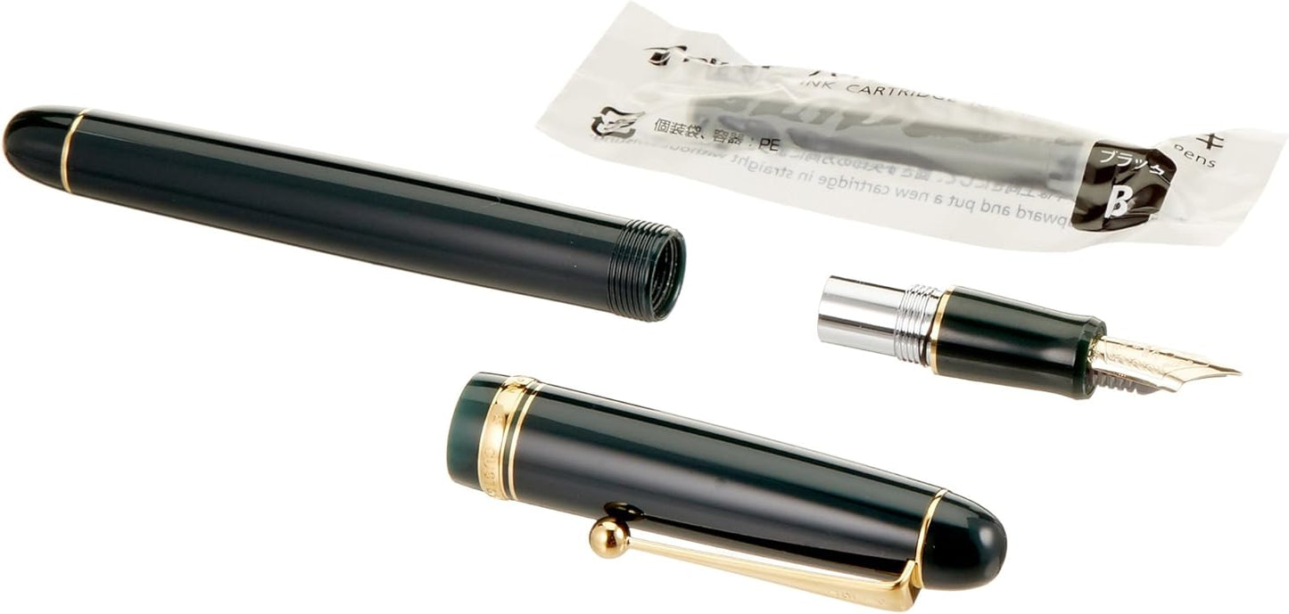 Pilot Custom 74 Fountain Pen FKK1000RDG Fine Nib Dark Green Barrel