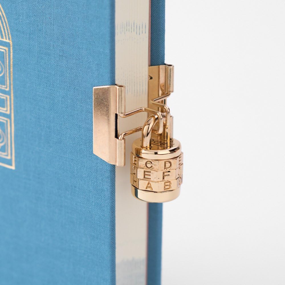 DESIGNPHIL Midori 12868006 Notebook, Diary, Keyed, Door, Animal Pattern, Horizontal Rule, Blue