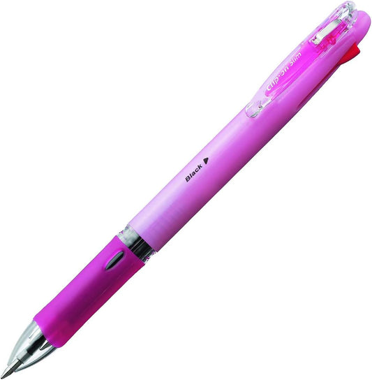 ZEBRA Clip-On Slim 4C Ball Point Pen, Pastel Pink (B4A5-WP)