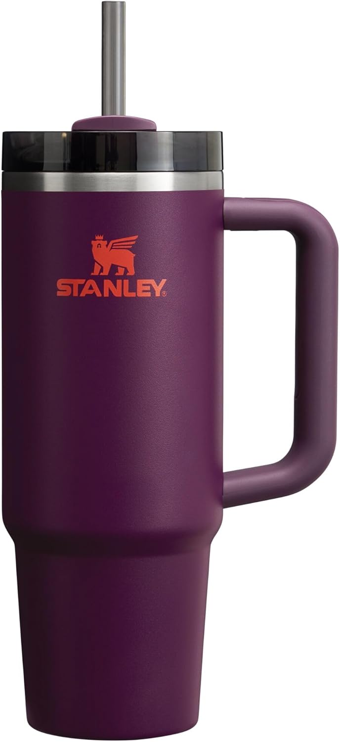 Stanley Quencher H2.0 Tumbler with Handle and Straw 30 oz | Flowstate 3-Position Lid | Cup Holder Compatible for Travel | Insulated Stainless Steel Cup | BPA-Free | Plum