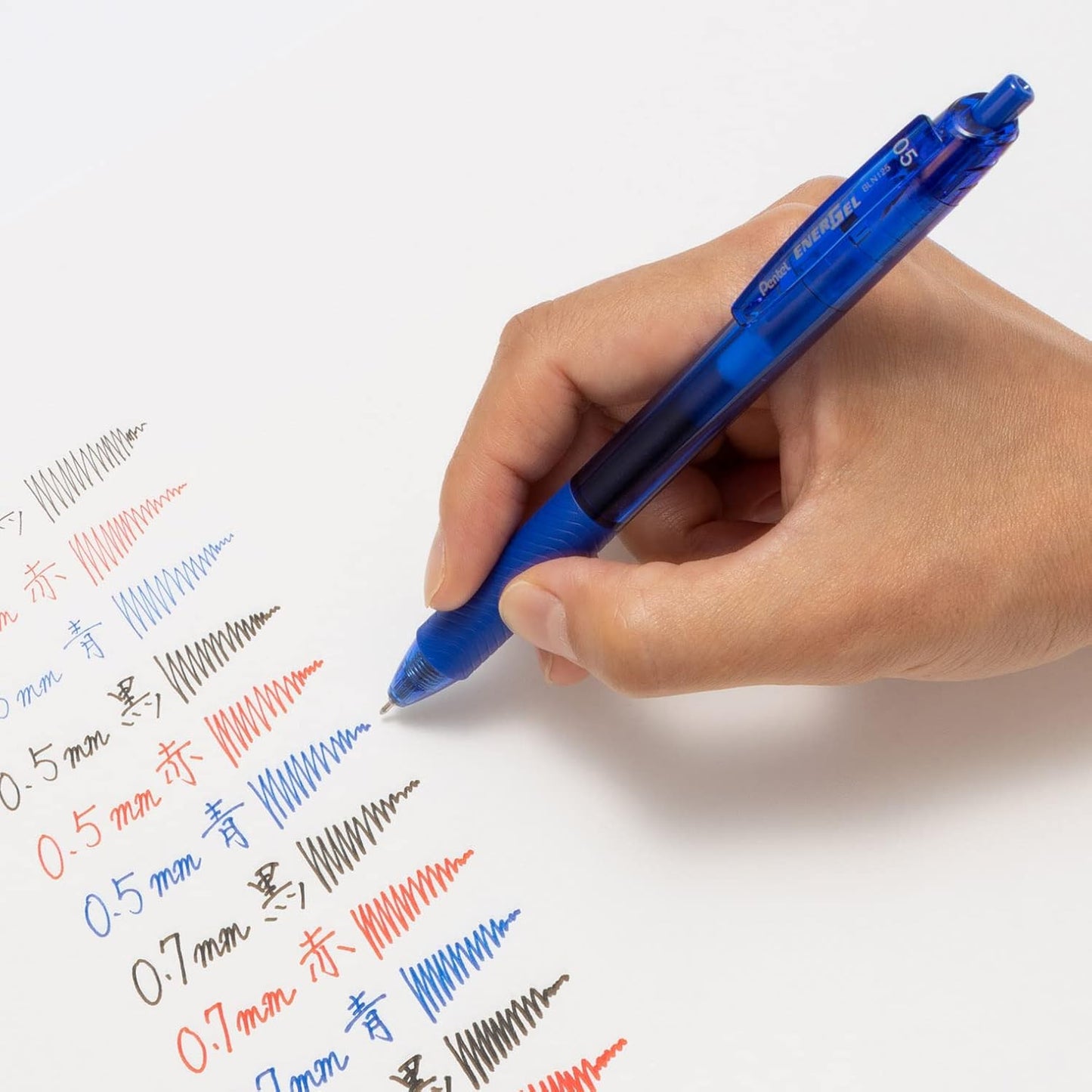 Pentel BLN125-C Gel Ink Ballpoint Pen, EnerGel S, 0.5mm, Blue, 10 Pieces