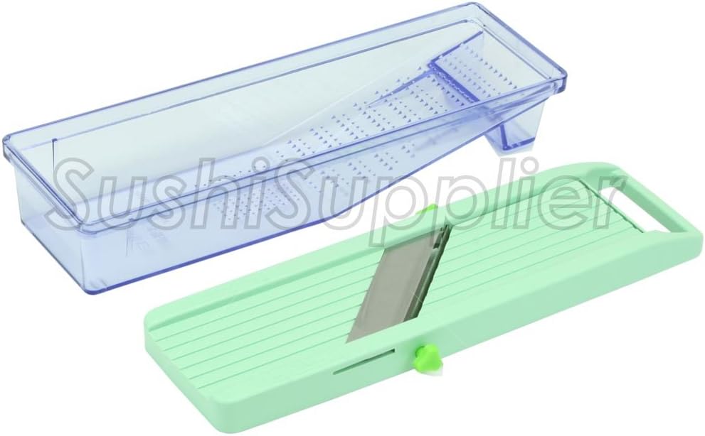 Benriner Mandoline Slicer with Collection Tray and 4 Blades, Japanese Stainless Steel, BPA Free
