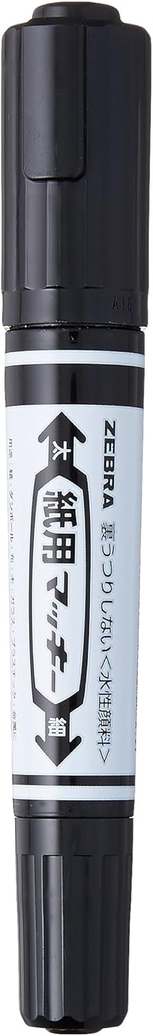 ZEBRA Dual Tip Paper Marker, Mackee, Water Base Ink, Black - WYT5-BK