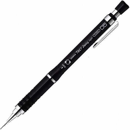 ZEBRA Mechanical Pencil, Tect 2 Way Light, 0.5mm, Black Body (MA42-PBK)