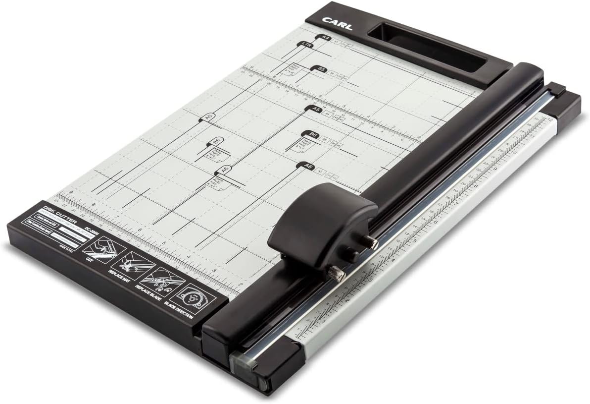 CARL 12 inch DC-200N Premium Rotary Paper Trimmer, Metal Base, 15 Sheet Cutting Capacity.