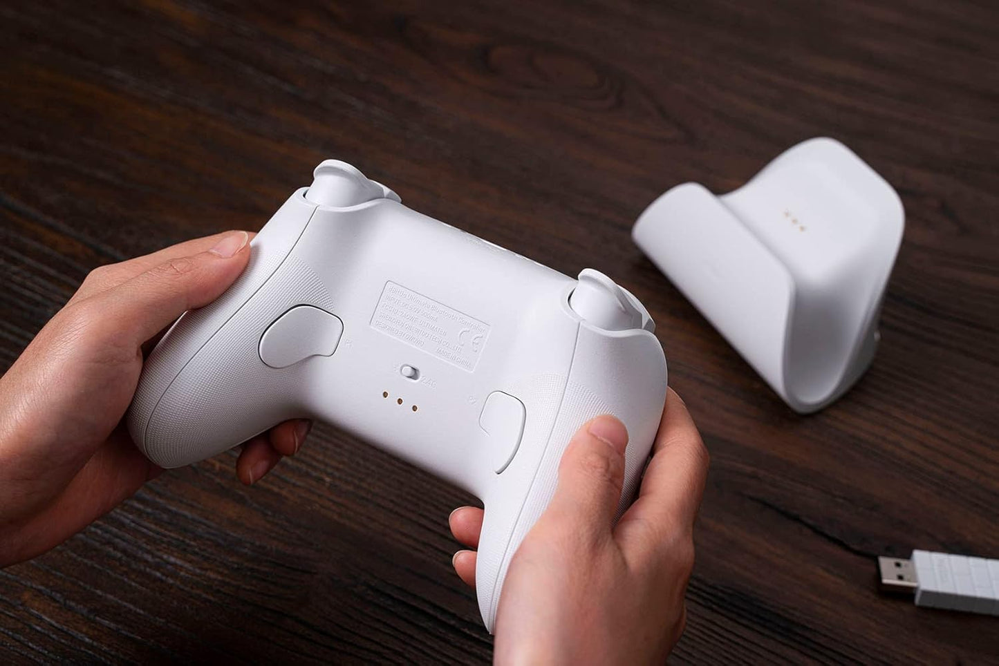 8Bitdo Ultimate Bluetooth Controller with Charging Dock, Wireless Pro Controller with Hall Effect Sensing Joystick, Compatible with Switch, Windows and Steam Deck (White)