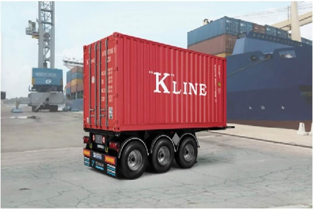 Italeri 3887S 1/24 scale 20 foot container trailer model kit – plastic scale model for hobbyists