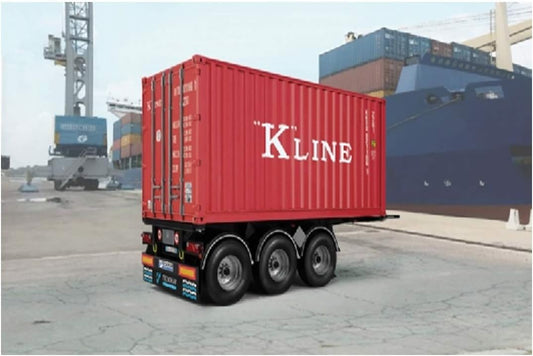 Italeri 3887S 1/24 scale 20 foot container trailer model kit – plastic scale model for hobbyists