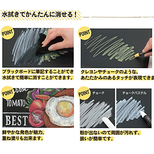 Raymay Fujii LBCP200 Chalk Pastel for Blackboard, Dustless, 24 Colors