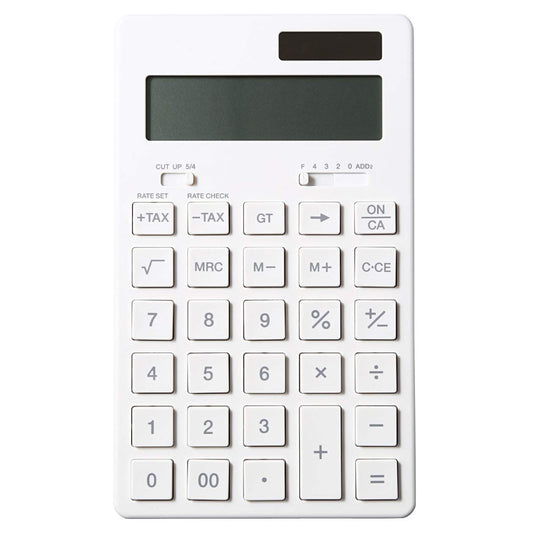 MUJI 37355538 Calculator, Normal Calculator, White, 12 Digits (KK-1154MS)