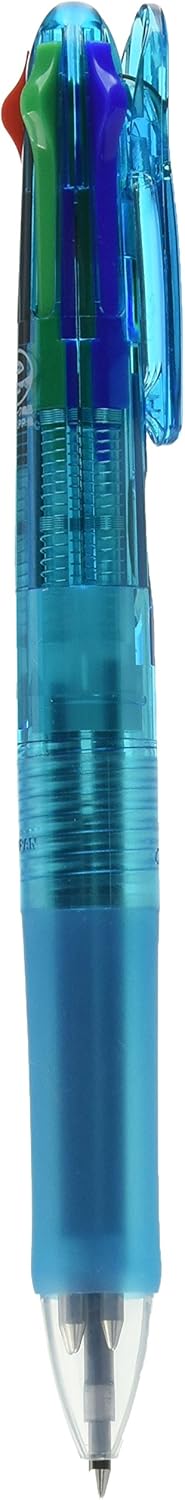 ZEBRA Clip-On G Series 4 Color Ballpoint Multi Pen - 0.7 mm - Light Blue Body (B4A3-LB)