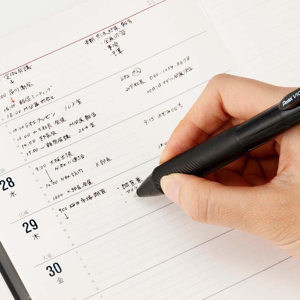 Pentel Vicuna PLAN + MEMO XBXC457A Ballpoint Pen, Black Shaft