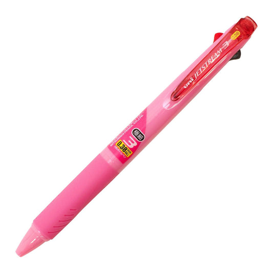 Uni Ballpoint Pen Jetstream 3 Color Black, Red, Blue Ink 0.38mm, Baby Pink (SXE340038.68)
