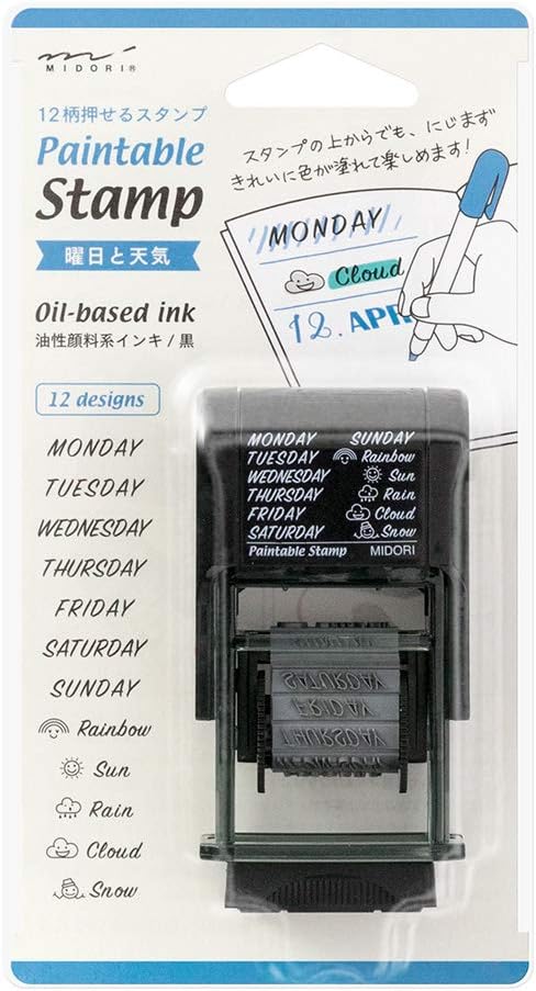 Midori 35375006 Rotating Stamp, Day and Weather Pattern