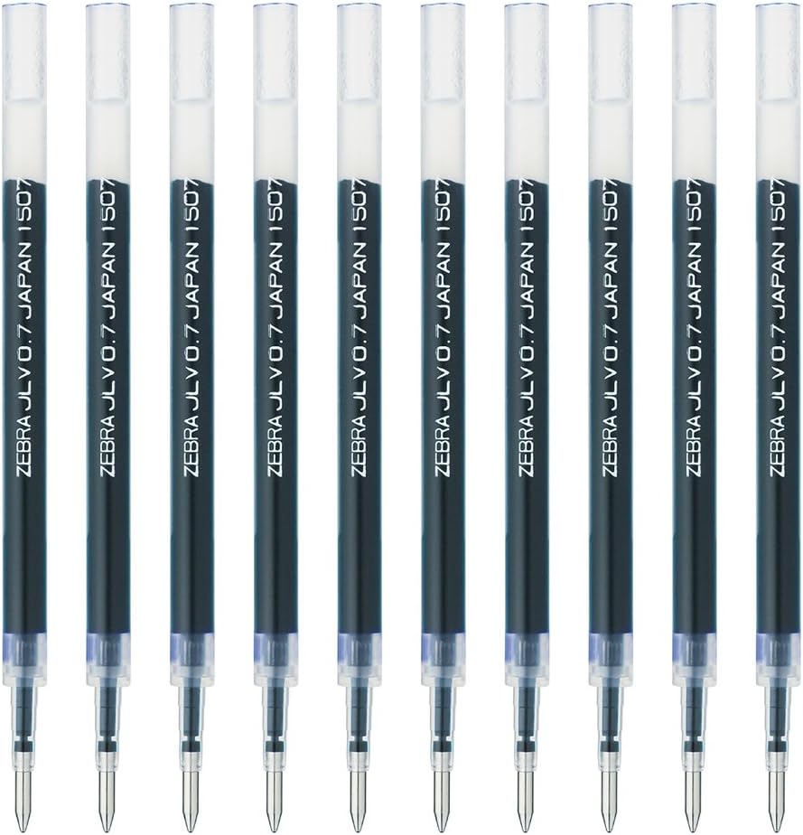 ZEBRA B-RJLV7-BL Gel Ballpoint Pen Refill, Sarasa Dry JLV-0.7 Lead, Blue, 10 Pens