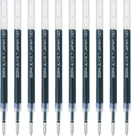 ZEBRA B-RJLV7-BL Gel Ballpoint Pen Refill, Sarasa Dry JLV-0.7 Lead, Blue, 10 Pens