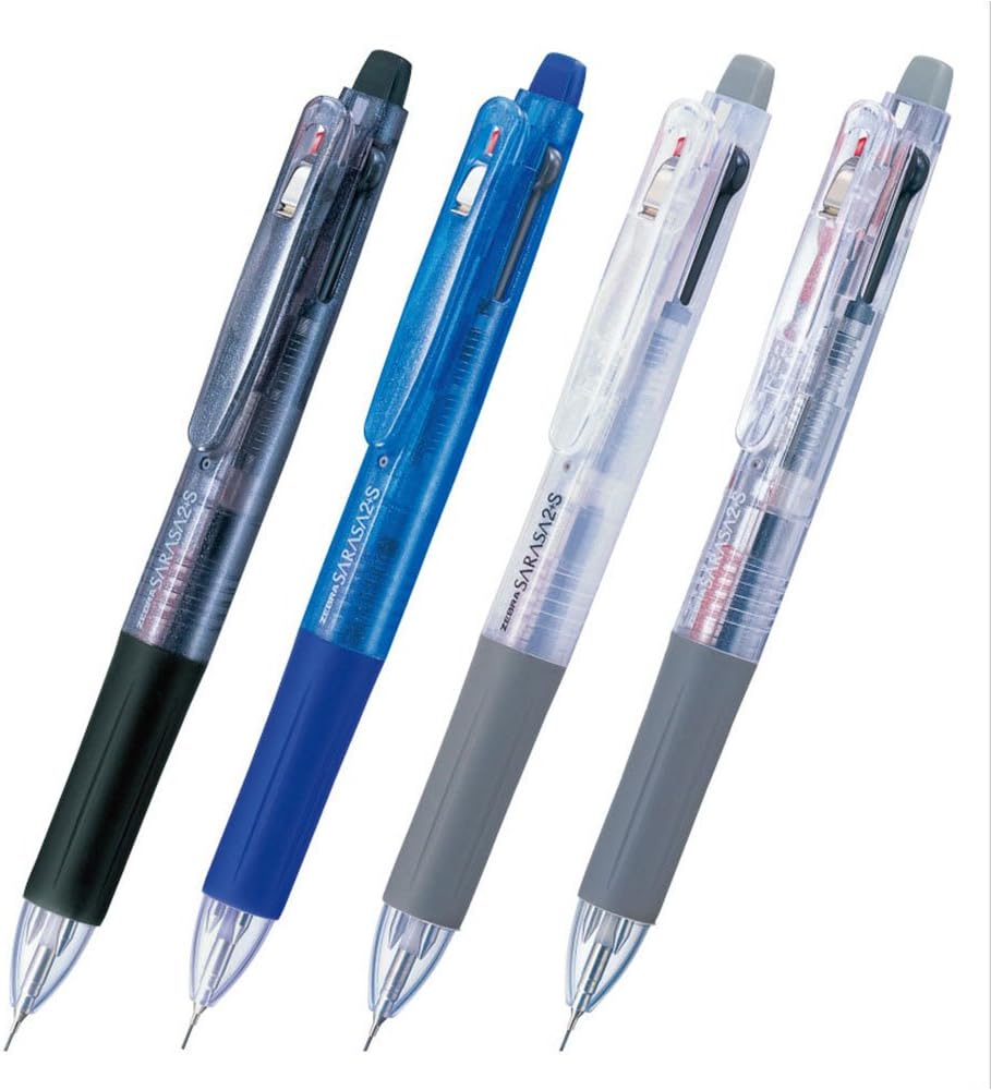 ZEBRA Multi Function Sarasa 2 and S Black/Red Ink Ballpoint Pen, 0.5mm Mechanical Pencil, Light Blue Body