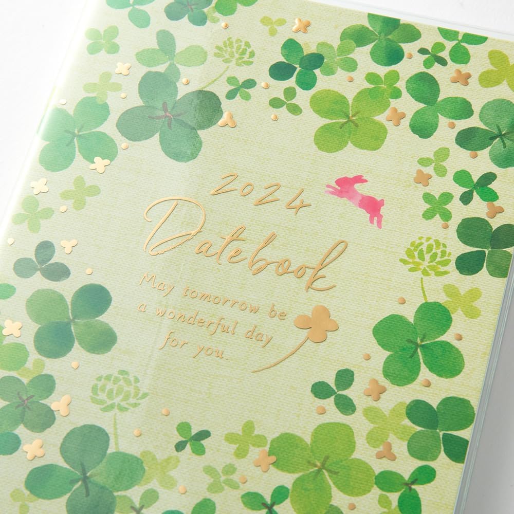 Midori Pocket Diary 22251006 Weekly Planner, 2024, A6, Clover Pattern, Starts January 2024 (clover pattern)