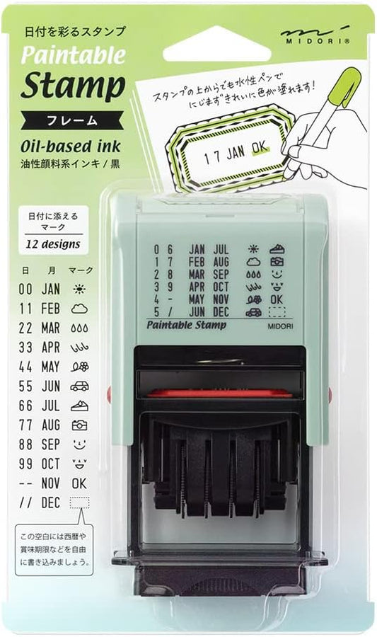 DESIGNPHIL 35454006 Midori, Rotating Stamp, Date, Frame Pattern