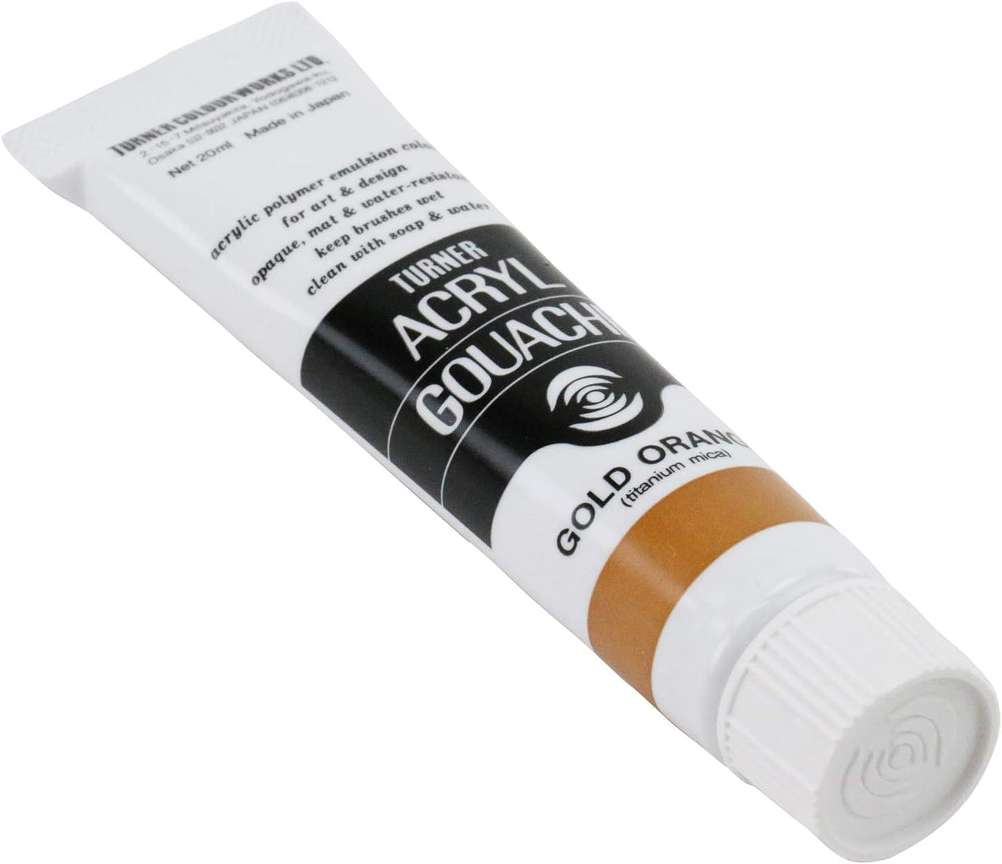 Turner Colour Works Acryl Gouache Artist Acrylic Paint - Single 20 ml Tube - Gold Orange