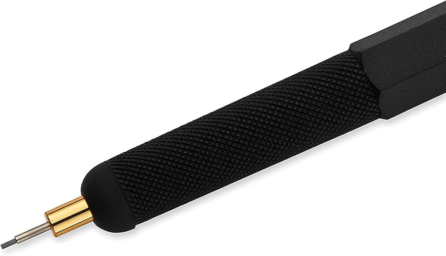 rOtring 800 Retractable Metal Mechanical Pencil, 0.5mm, Black Barrel, Perfect for Drafting, Engineering, Architecture Professionals